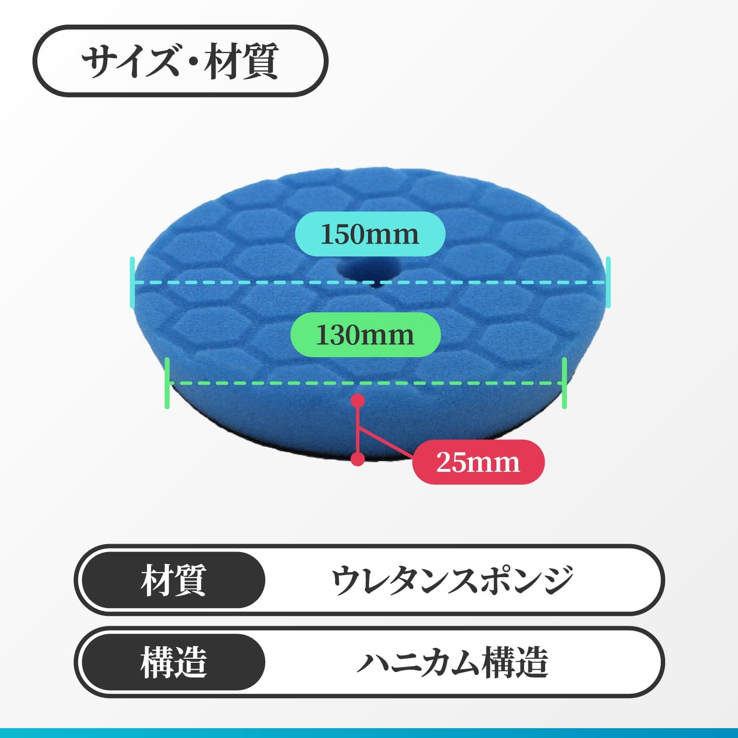 BIG&SO 互換 ウレタン バフ SPTA 6インチ ルペス リョービ ポリッシャー 鏡面 軽い 仕上げ 研磨 洗車 DIY 150㎜ 2枚 セット  ブルー [ブルー] - メルカリ