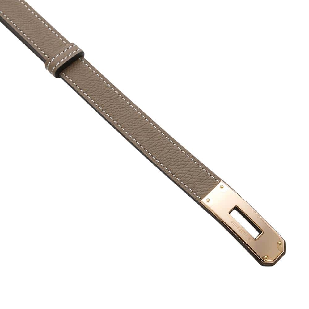 エルメス ケリーベルト エトゥープ/ピンクゴールド金具 エプソン