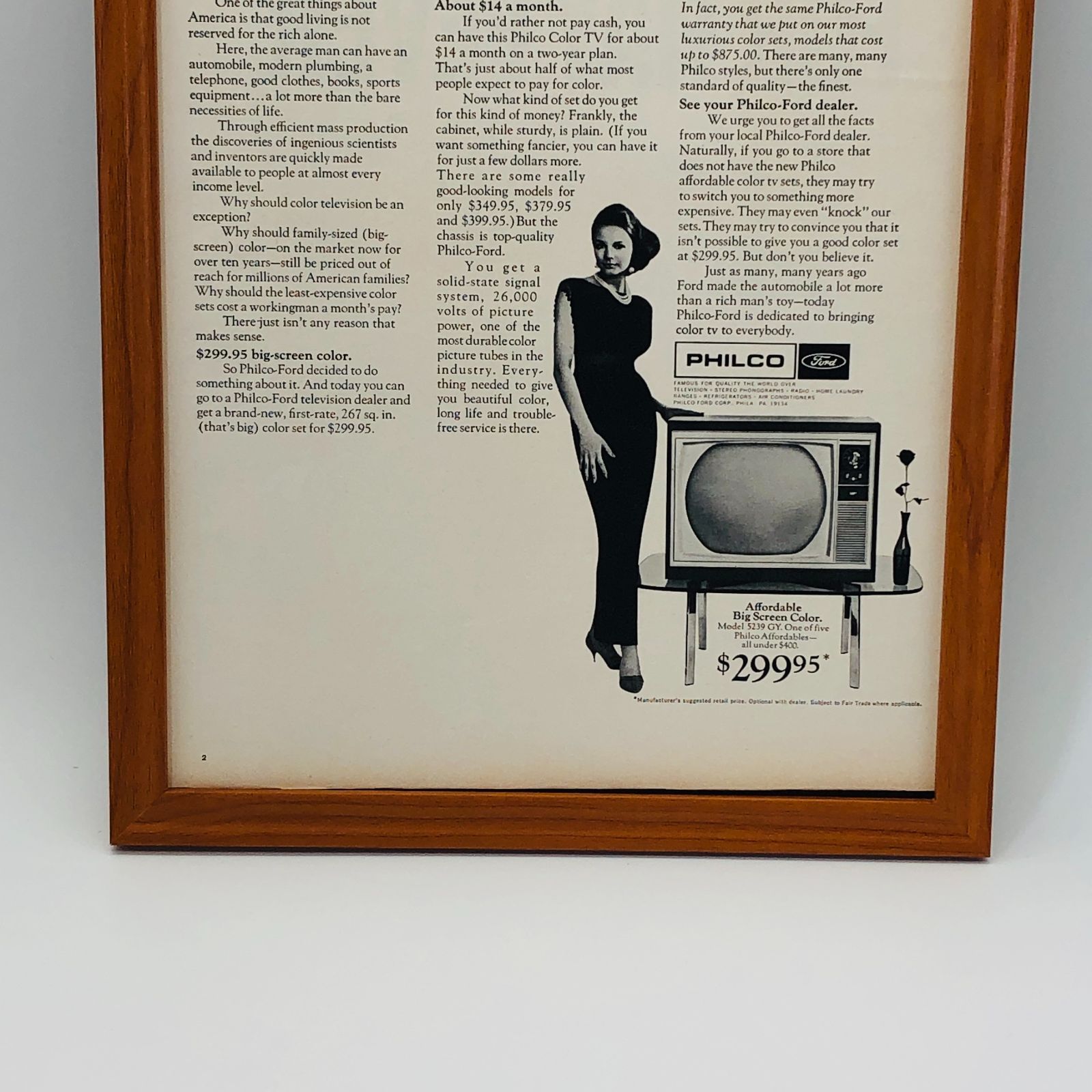 ビンテージ 広告 ポスター 『 フィルコカラーテレビFHILCO