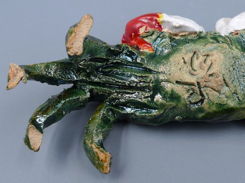 希少 本物保証 明治期 水月焼 初代 好川恒方 作 蟹 天神蟹 置物 狩野派