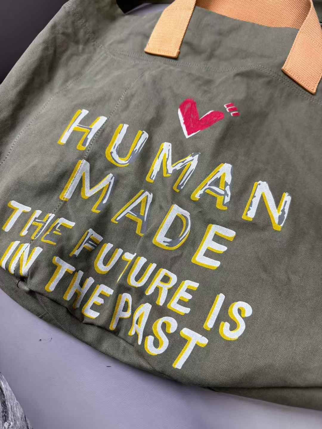 HUMAN MADE ミリタリーグリーン ショルダートートバッグ - メルカリ