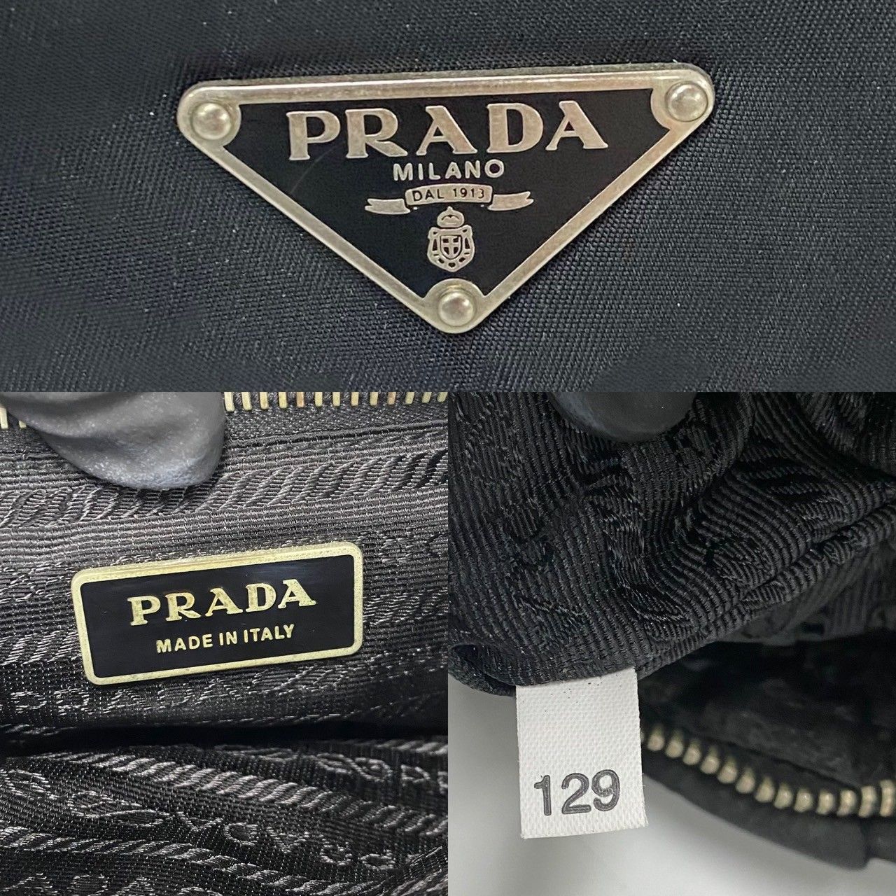 極 美品 希少品 PRADA プラダ 三角ロゴ 金具 花 モチーフ ナイロン