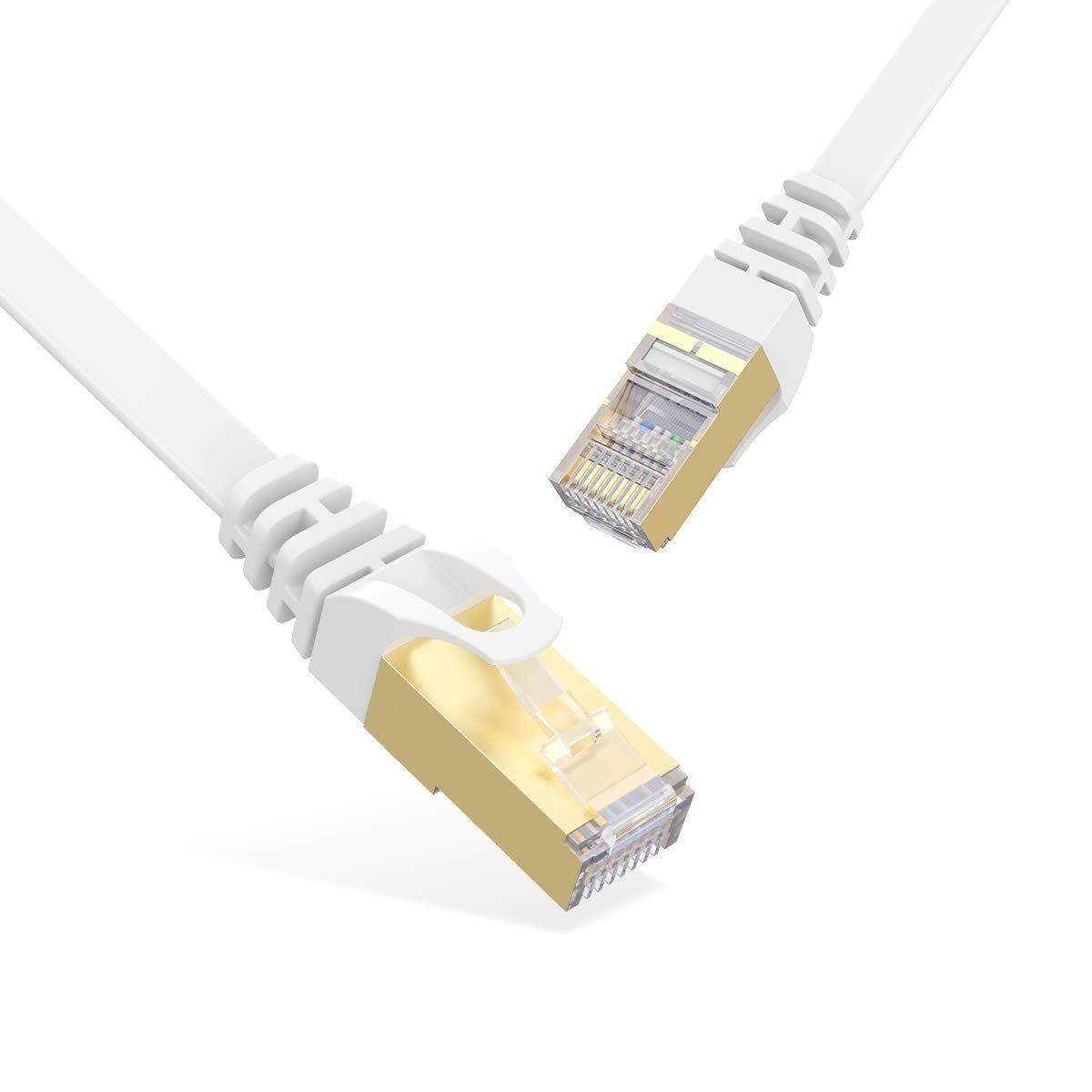 Size:3m LANケーブル CAT7 3m フラットカテゴリー7 RJ45 イーサネットケーブル ランケーブル フラットケーブル やわらかホワイト らんけーぶる 爪折れ防止 モデム ルーター PS3 PS4 Xbox等に対応