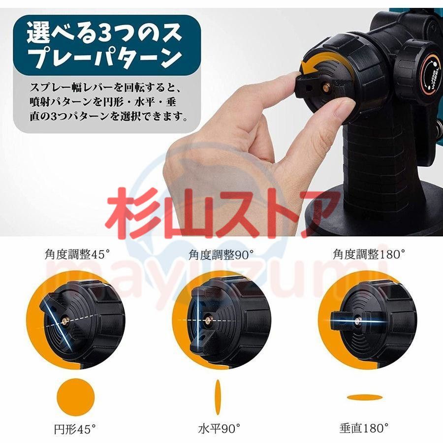 18Vバッテリー併用 充電式噴霧の幅調整