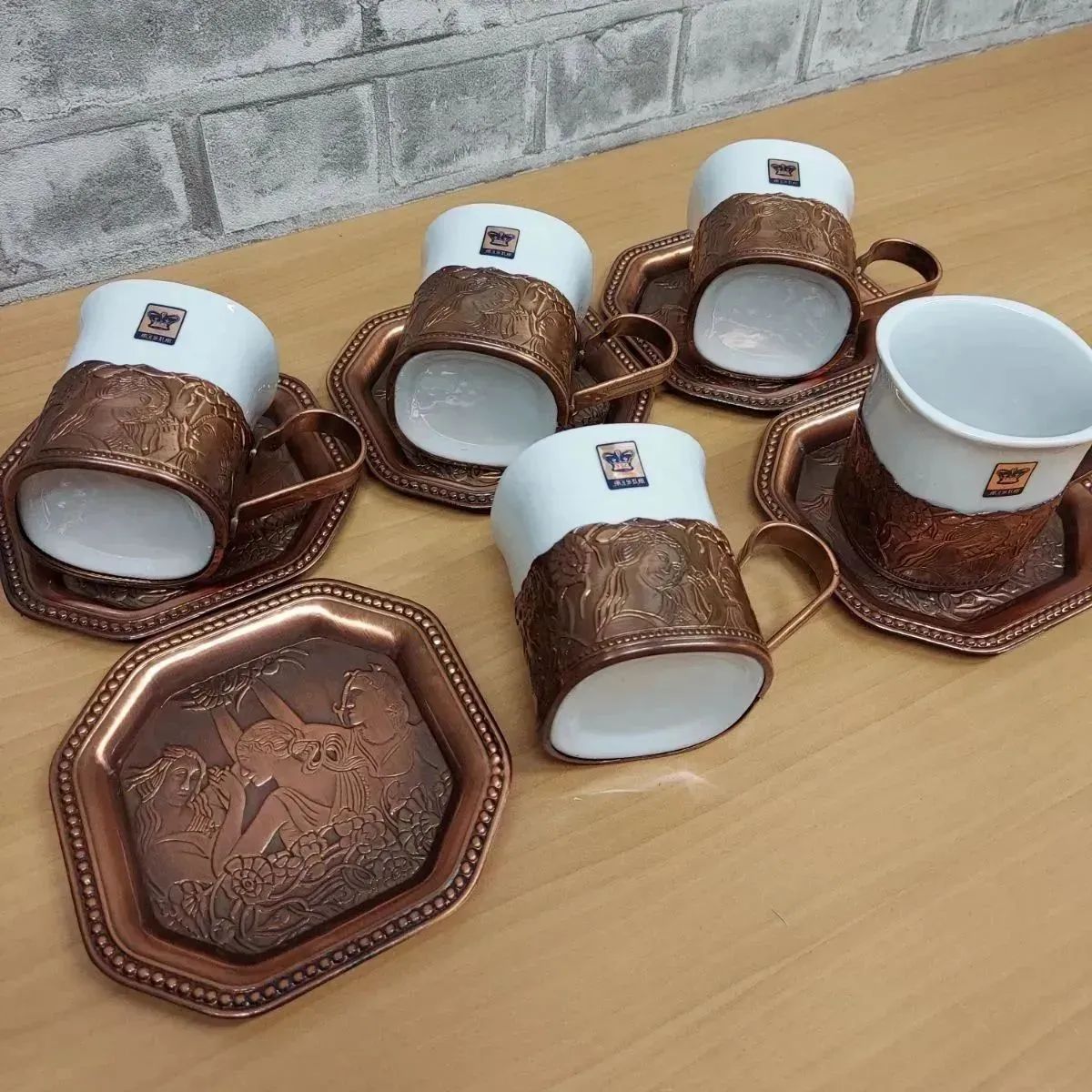 FRANCEINE フランセーヌ 角型ブロンズ仕上 コーヒーセット5客セット