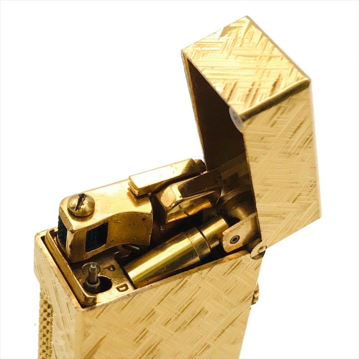 美品 Dunhill ダンヒル クロスカット ローラー式 ガスライター  