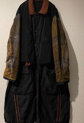 Ziggy Chen 20ssリバーシブル コットン 黒 ステンカラーコート Ziggy Chen 20ssリバーシブル コットン 黒 ステンカラーコート