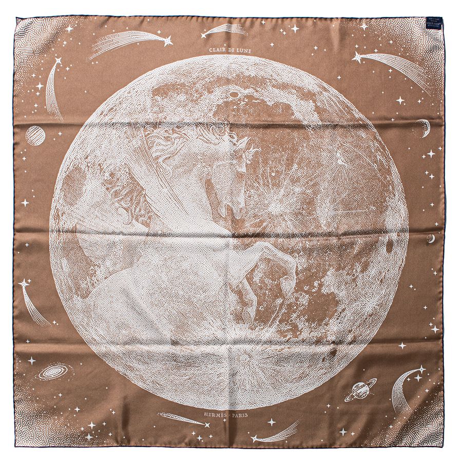 新品HERMES エルメス カレ90 Clair de Lune 月光 スカーフ
