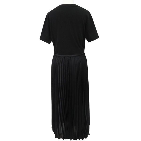 美品 Sacai サカイ 2023AW 23-06835 Cotton Jersey×Satin Dress 異素材 