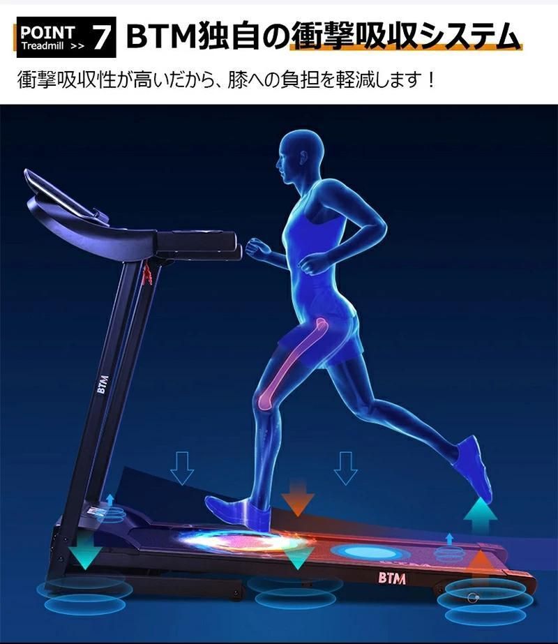 BTM 電動ルームランナー 電動ランニング MAX14km h 家庭用 折りたたみ