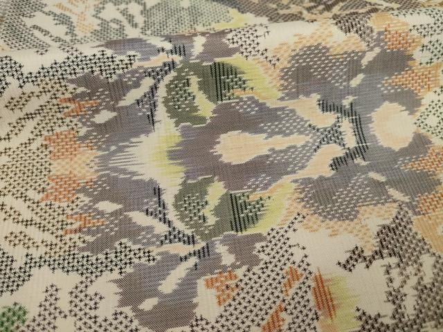 平和屋着物○本場大島紬 一元絣 花尽くし 正絹 逸品 AAAZ4974ck