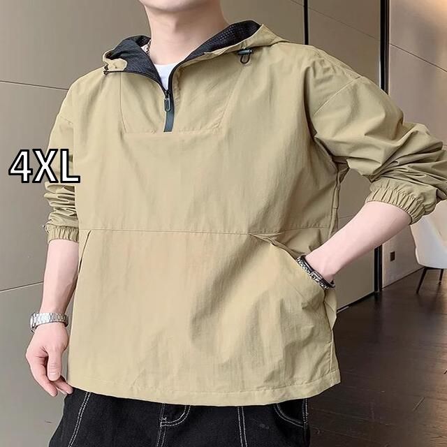 4XL 秋冬 コーデ メンズ 服 シンプル ファッション オシャレ 大人 かっこいい 大きいサイズ ストリート 紳士服 カジュアル セーター ウインドブレーカー プルオーバー 長袖 フード付き