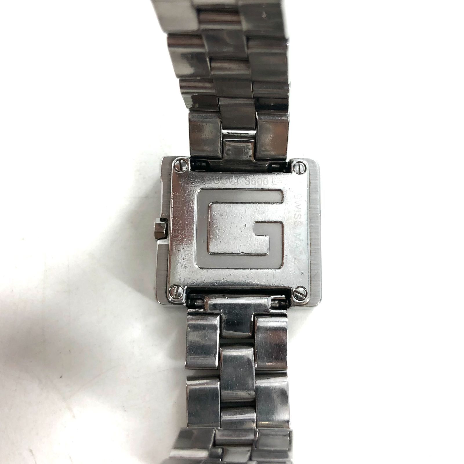 GUCCI グッチ Gスクエア レディース腕時計 QZ 黒文字盤 3600L 稼動【ND 