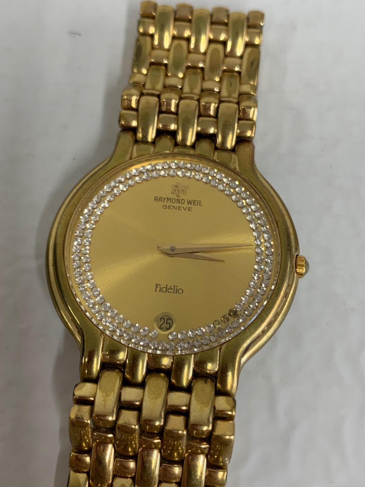 ●２ 不動品 RAYMOND WEIL GENEVE レイモンド ウェイル 18Kメッキ メンズ 時計 1