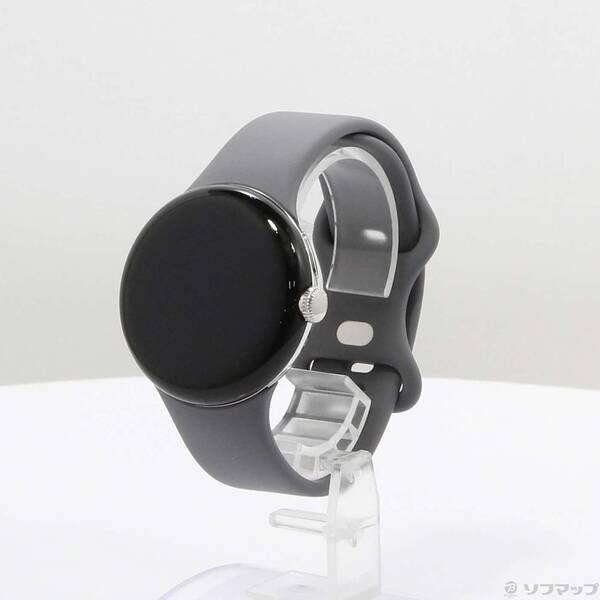 〔 品〕 Google Pixel Watch Polished Silver ステンレス ケース Charcoal アクティブ バンド GA03305-TW 305
