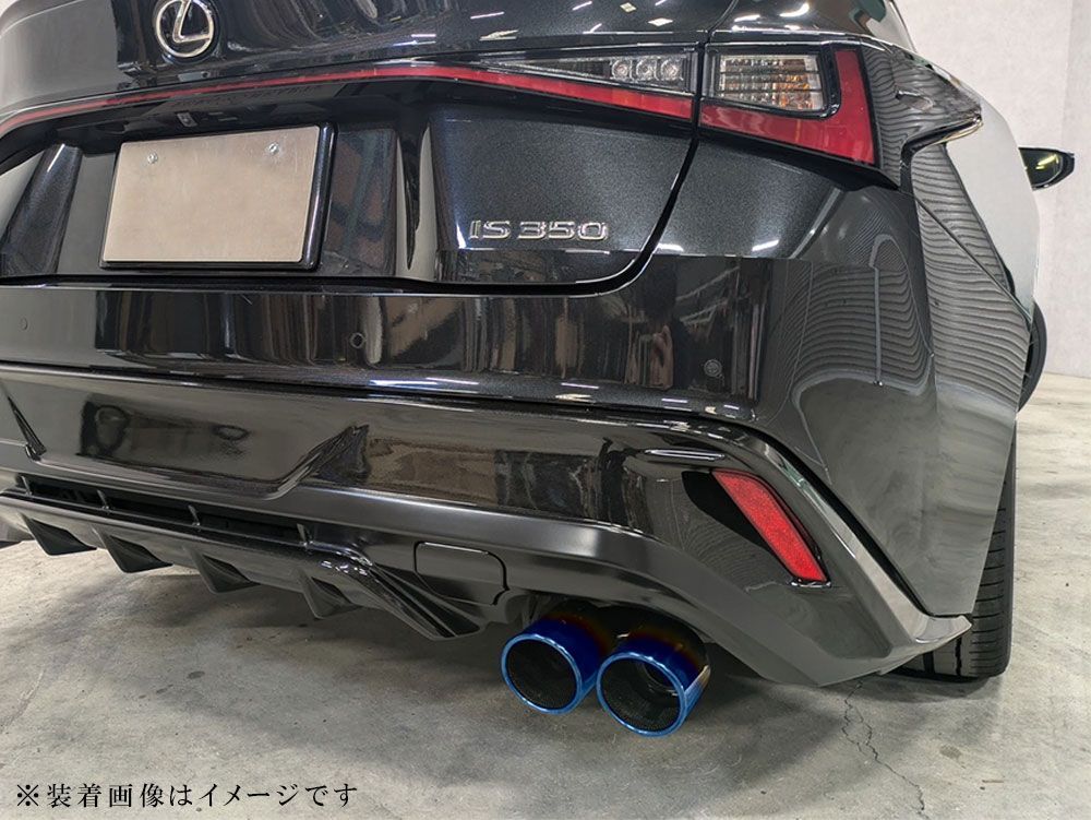 2本出し 段付マフラーカッター チタン焼き 左長 デュアルマフラー 汎用