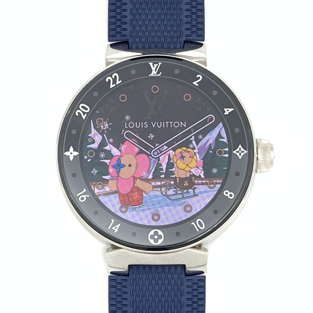Blue　美品　ルイヴィトン タンブール ホライゾン V2 QA050 ルイヴィトン LOUISVUITTON タンブールホライゾンV2 ダミエ