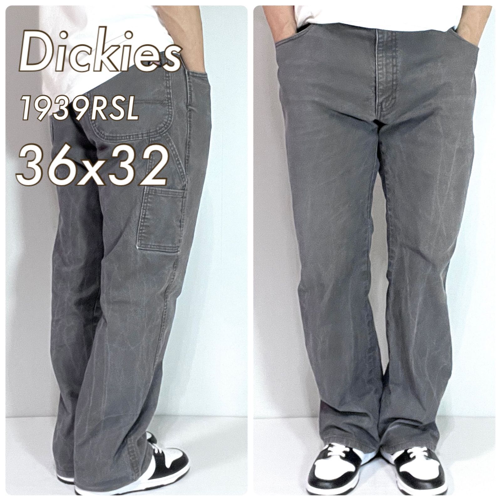 Dickiesダックペインターパンツ 黒フェード USAワイドレッグ W36 楽天