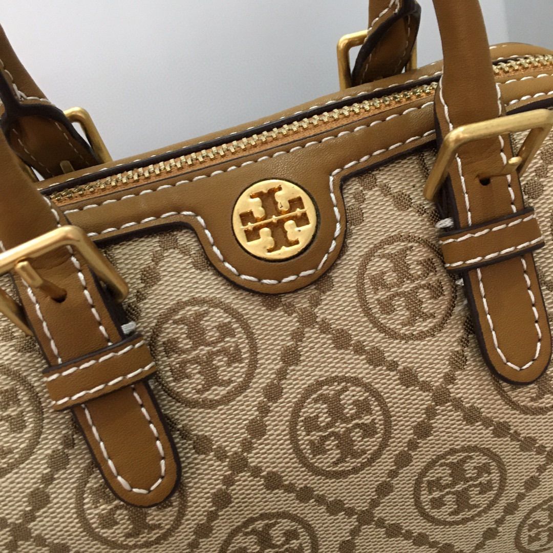 Tory Burch☆キャンバス×レザーボストン2wayバッグモノグラム ミニ 