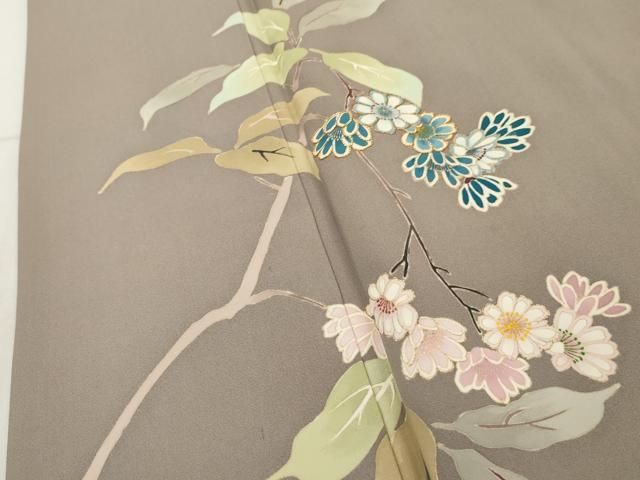 平和屋着物○訪問着 駒刺繍 貝桶枝梅花文 暈し染め