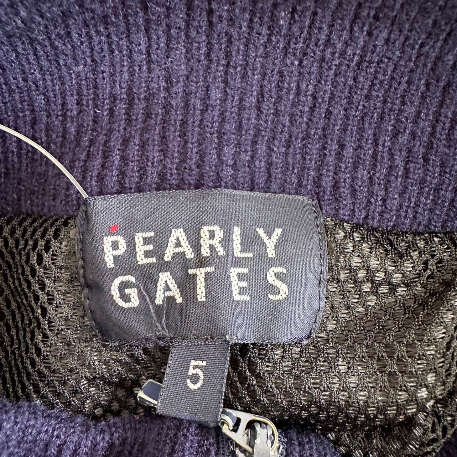 PEARLY GATES - 【美品】 パーリーゲイツ　ジップアップ　ニット　ジャケット　ブルゾン　ワッペン PearlyGates パーリーゲイツメゾンロゴニットジップジャケット5