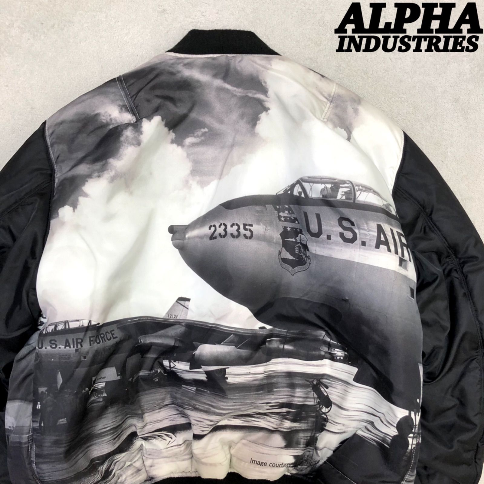 アルファ MA-1 Right-on限定 フォトプリント【ブラック☆Msize】