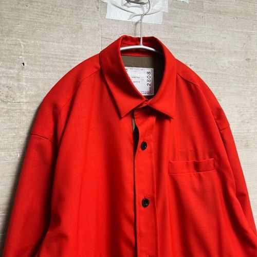 Sacai サカイ 22-02808M 22AW シャツジャケット size1 レッド系（画像参照）【中目黒B1】 - メルカリ