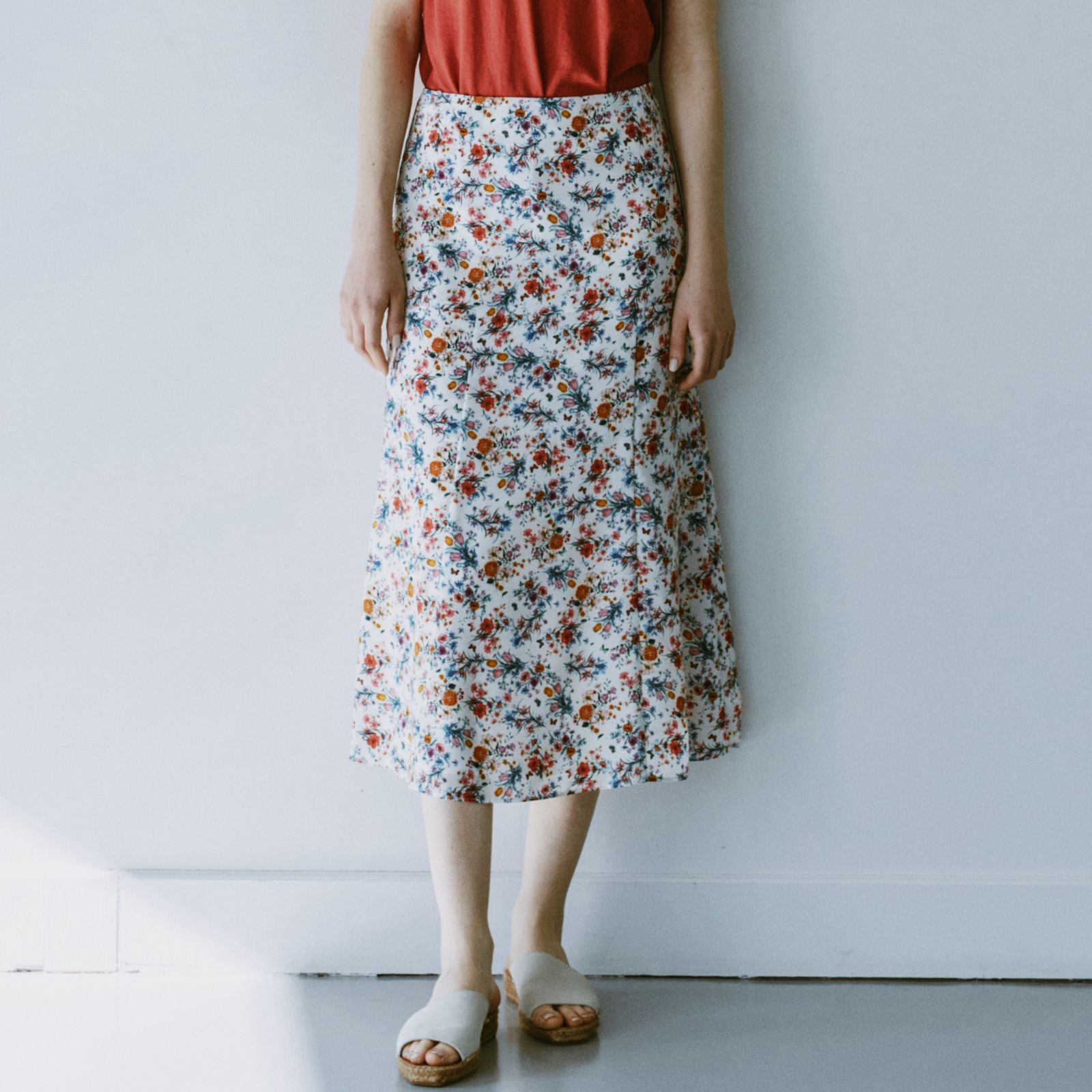 MEYAME メヤメ BEAUTIFUL SKIRT (FLOWER) WHITE ビューティフル
