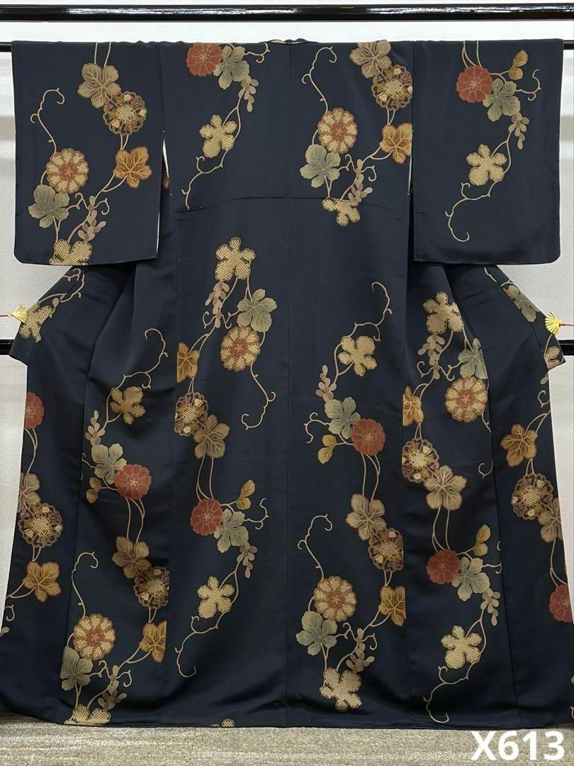 鬼しぼちりめん 小紋 正絹 パールトーン加工済 アンティーク調 - メルカリ