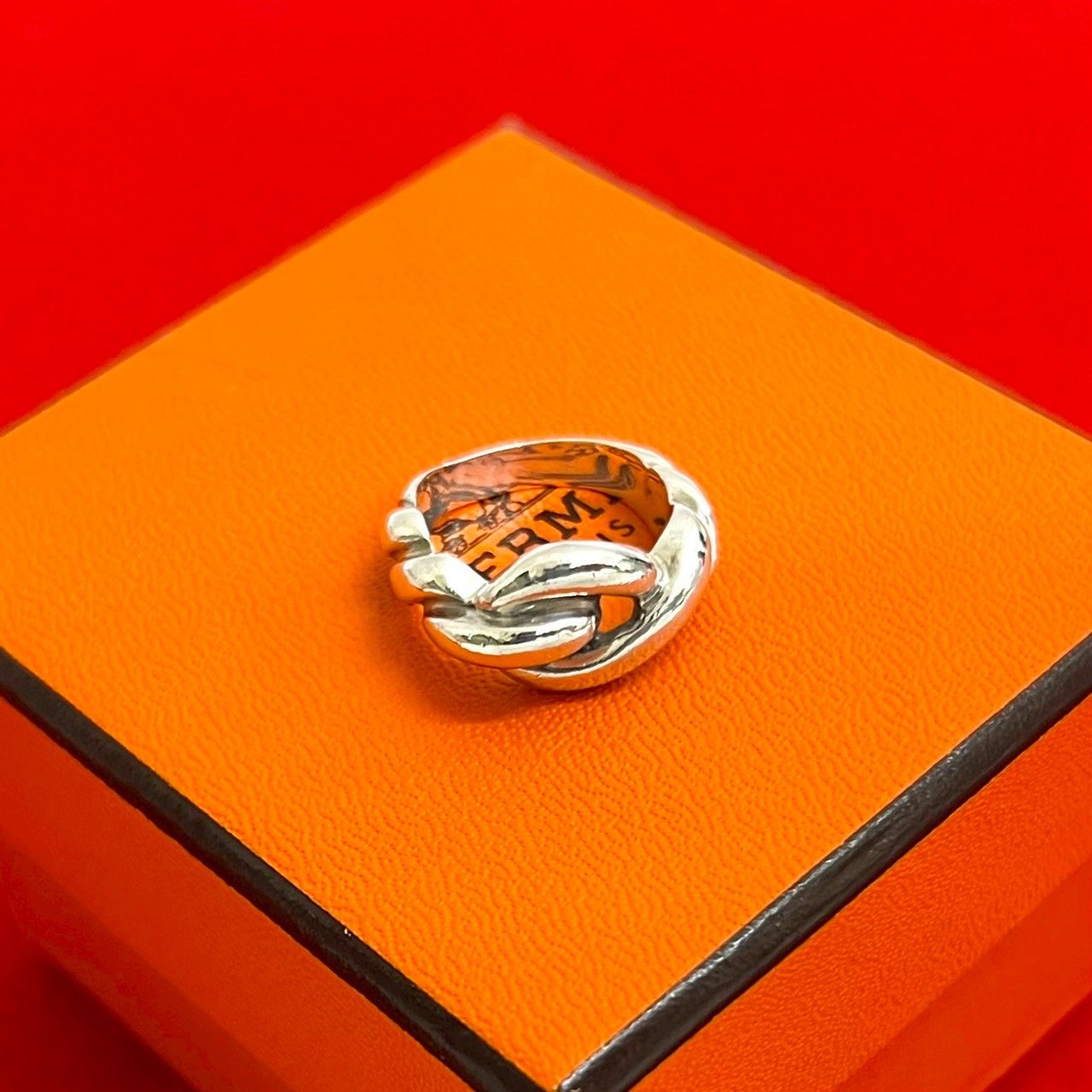 箱 ケース付き HERMES エルメス トルサード リング シルバー925 指輪 9号 アクセサリー レディース シルバー 24949