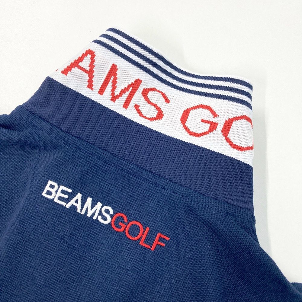 サイズ：S BEAMS GOLF ビームスゴルフ 半袖ポロシャツ ネイビー系