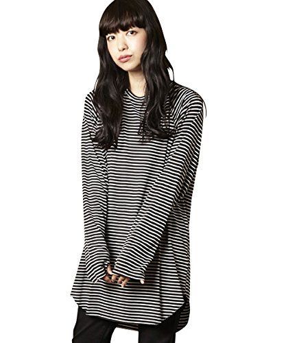 Size S_Color ブラック アンリラクシング Unrelaxing ロングTシャツ ロングカットソー ボーダーTシャツ ボーダーカットソーUR-166W UR-166W S ブラック UR-166W_BK01S001