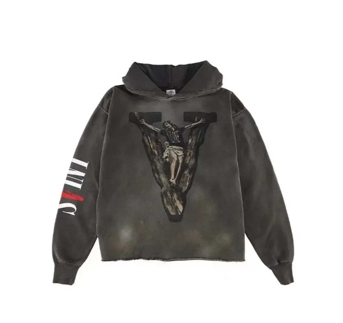 注目商品！SAINT MICHAELセントマイケル×VLONE人気コラボ　コットン　フーディー パーカー　ユニセックス