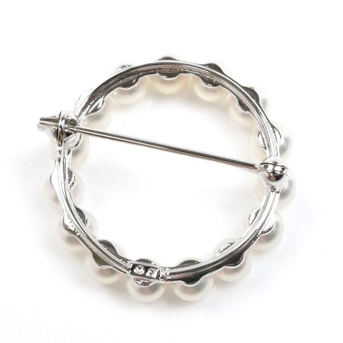 MIKIMOTO ミキモト シルバー パールサークル ブローチ パール約