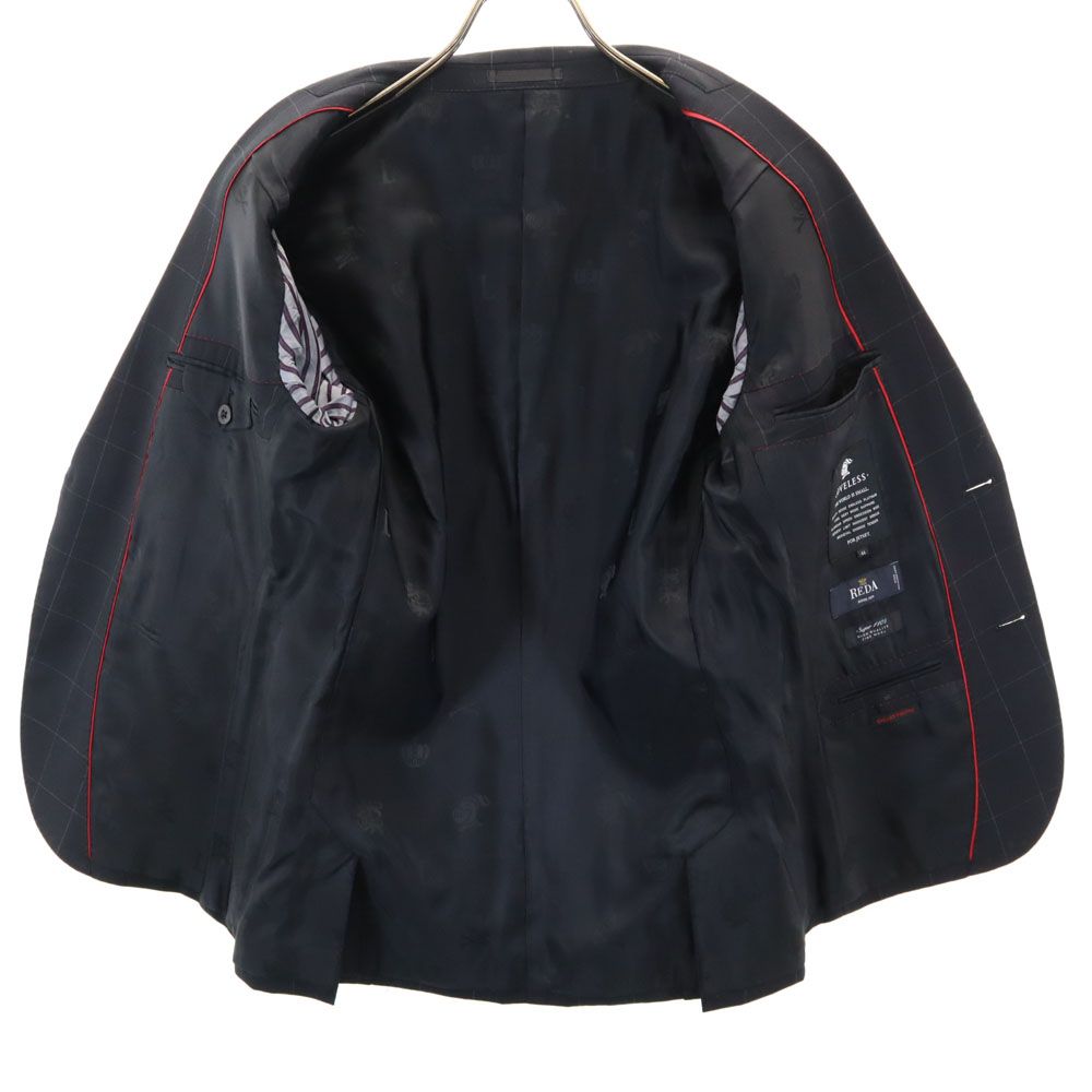 美品/XL ラブレス　スーツ　セットアップ　光沢感　ネイビー　裏地ロゴ　本切羽 ラブレスセットアップ44