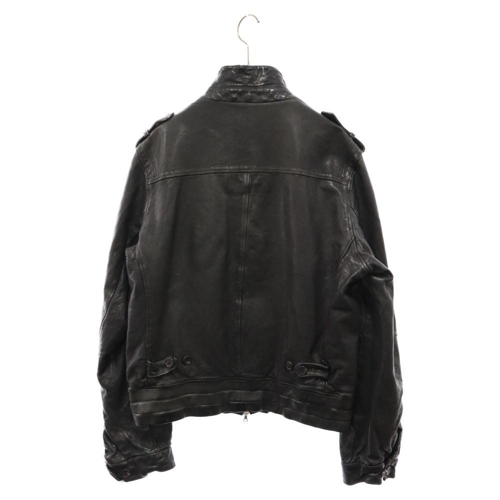Neil Barrett ブラックレザーシングルライダースジャケット ニール