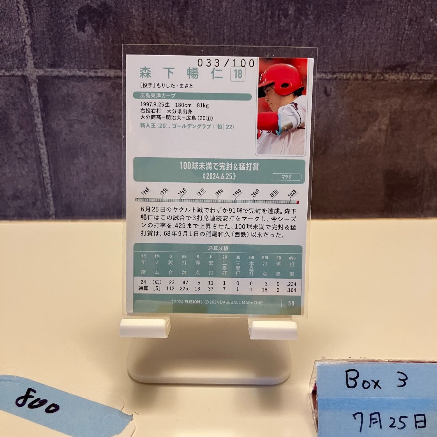 2023 BBM CROWN クラウン 広島東洋カープ 森下暢仁 VELVET 2023 BBM CROWN クラウン 広島東洋カープ 森下暢仁 VELVET