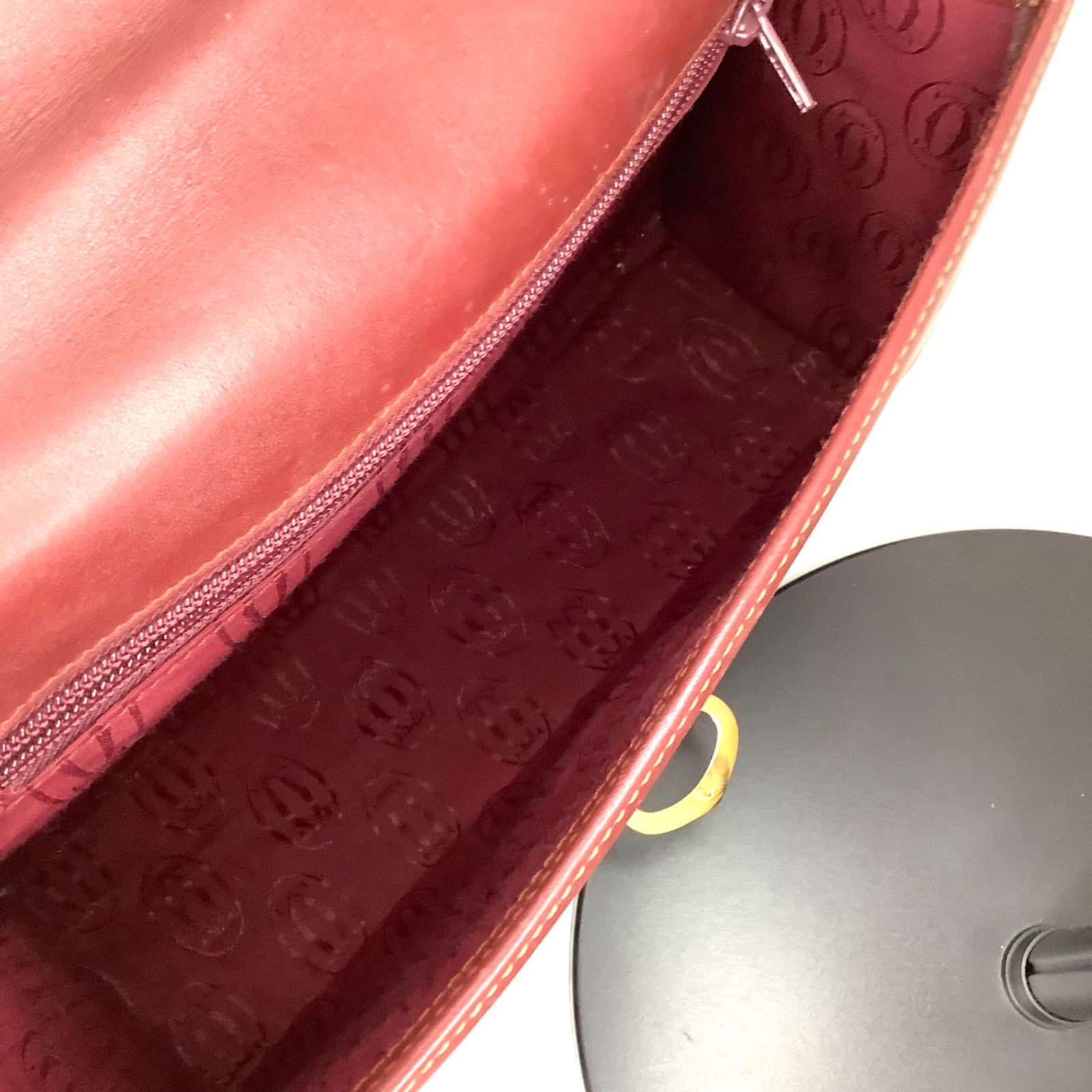 カルティエ　マストライン　ハンドバッグ　レザー　ゴールド金具　Gカード　保存袋 Cartier カルティエ マストライン ハンドバッグ レザー ゴールド