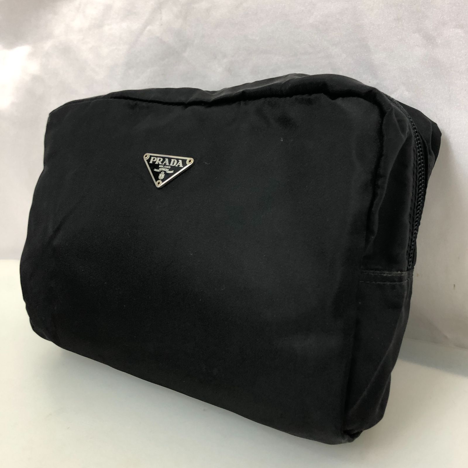 PRADA 黒 ナイロン ポーチ 約22cm x 10cm x 10cm 55657g.jpg
