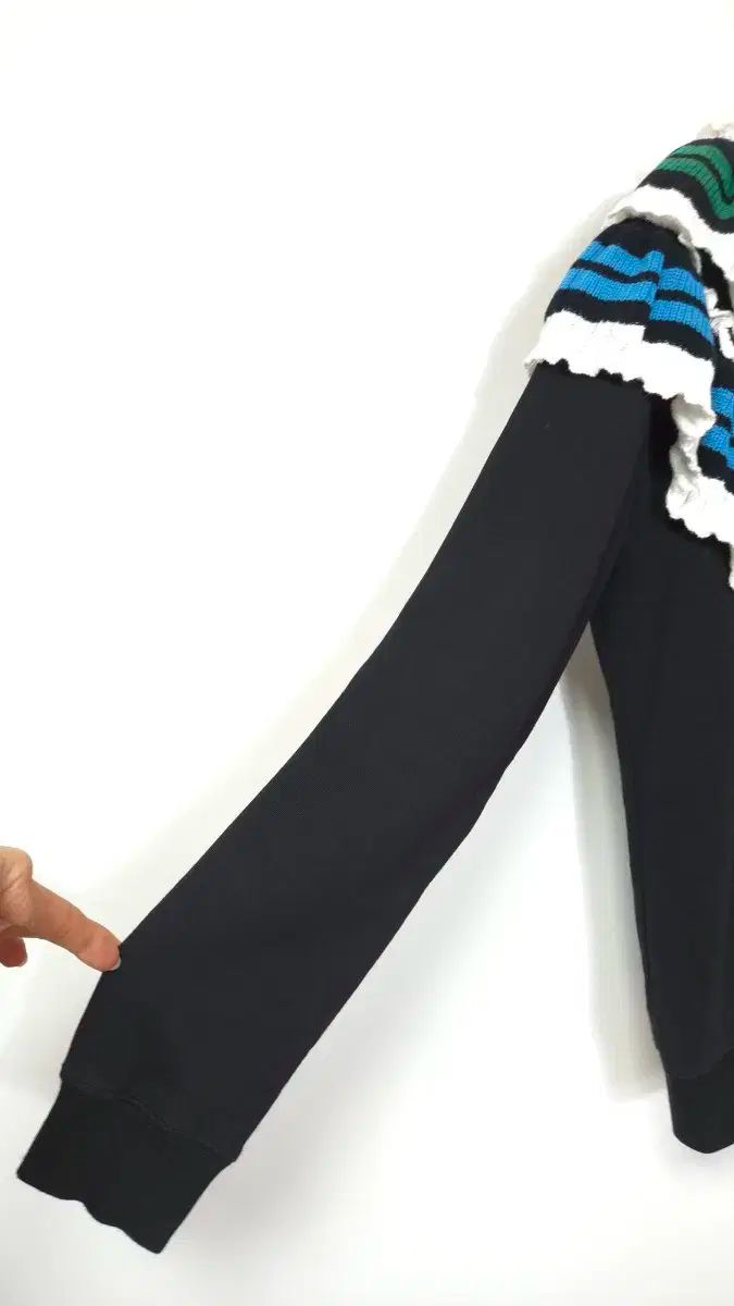  MSGM エムエスジエム フリル ニット ブラック 長袖 Tシャツ 44 66 長袖 Tシャツ カットソー