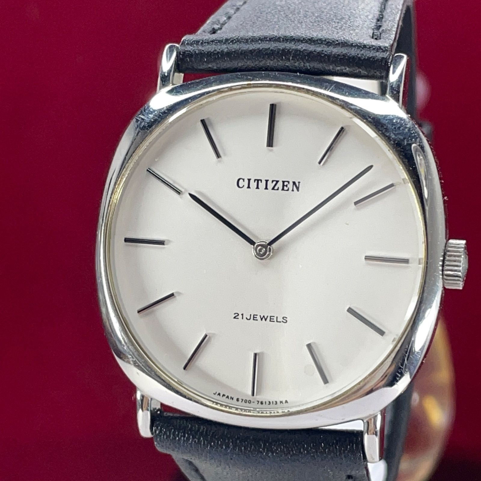 ★未使用保管品 CITIZEN 手巻 21石 ガラス風防新品交換済 日本製 ☆未使用保管品 CITIZEN 手巻 21石 ガラス風防新品交換済 腕時計