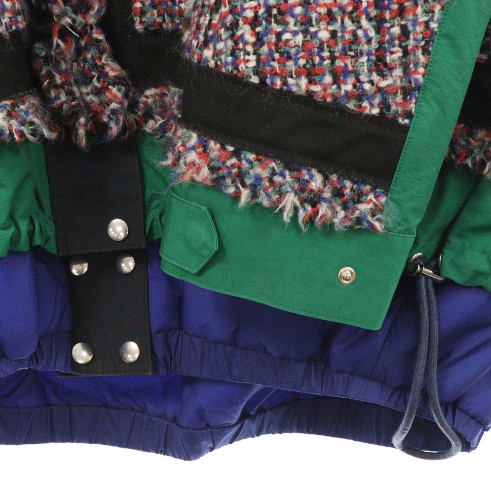 Sacai (サカイ) 17AW ツイード ドッキング フード ジップアップ Sacai (サカイ) 17AW ツイード ドッキング フード ジップアップ