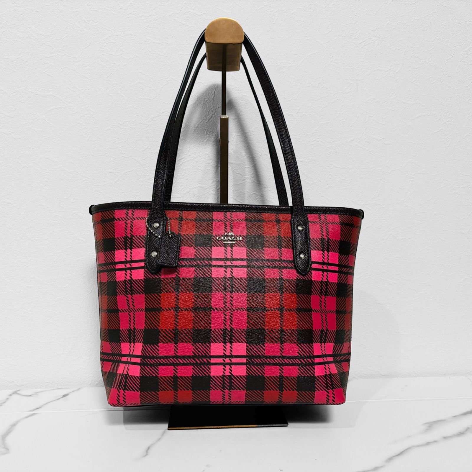 COACH チェック柄 トートバッグ COACH コーチ トートバッグ チェック柄 
