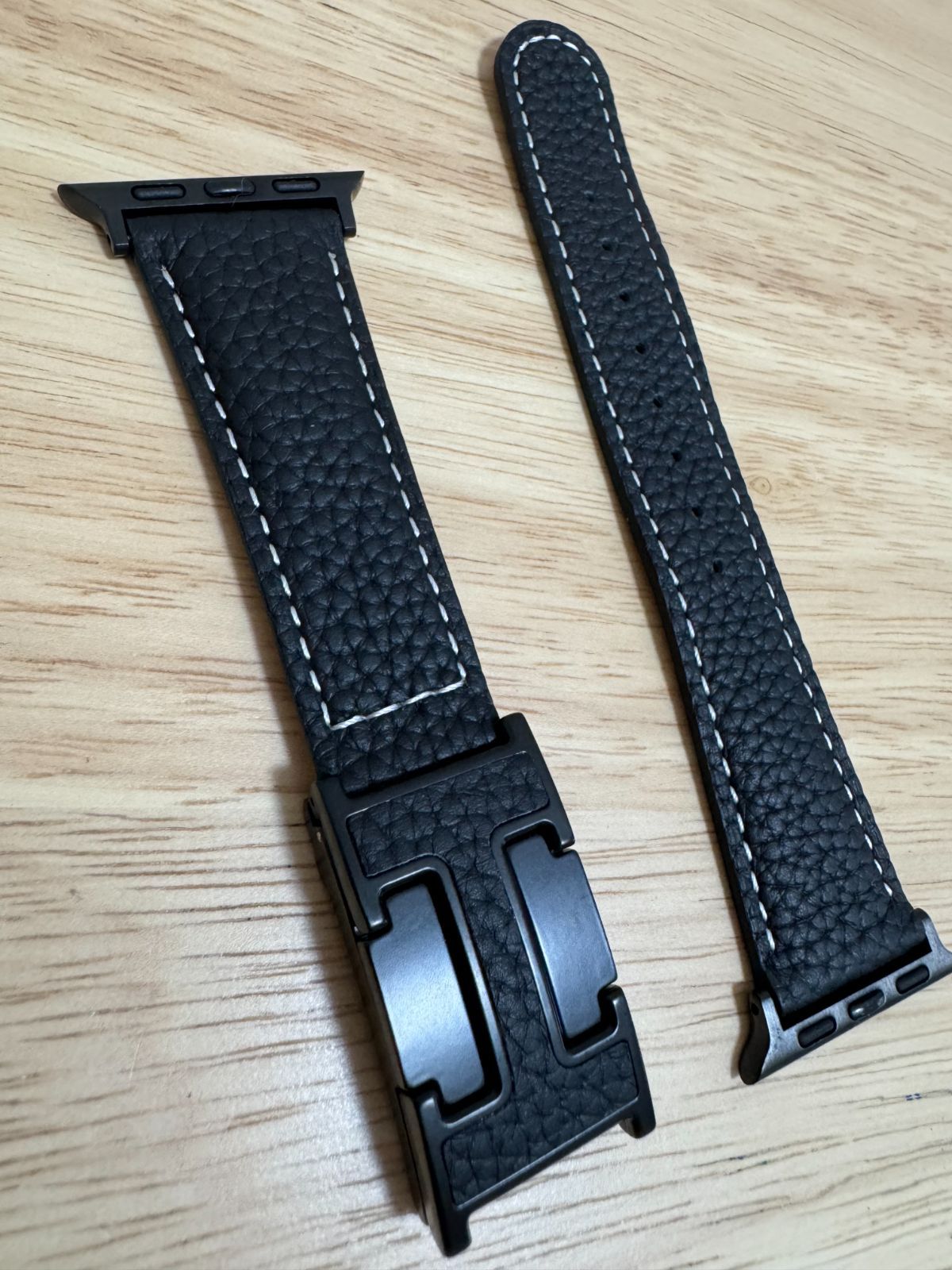 アップルウォッチ Dバックル Hバンド レザーバンド 黒色 かっこいい