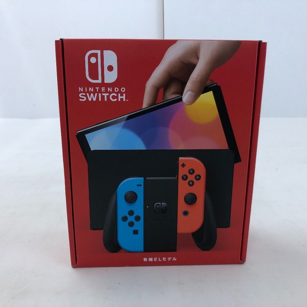 02w04921Nintendo Switch  ニンテンドースイッチ 有機ELモデル　Joy-Con(L)ネオンブルー/(R)ネオンレッド ※未使用品 【中古品】