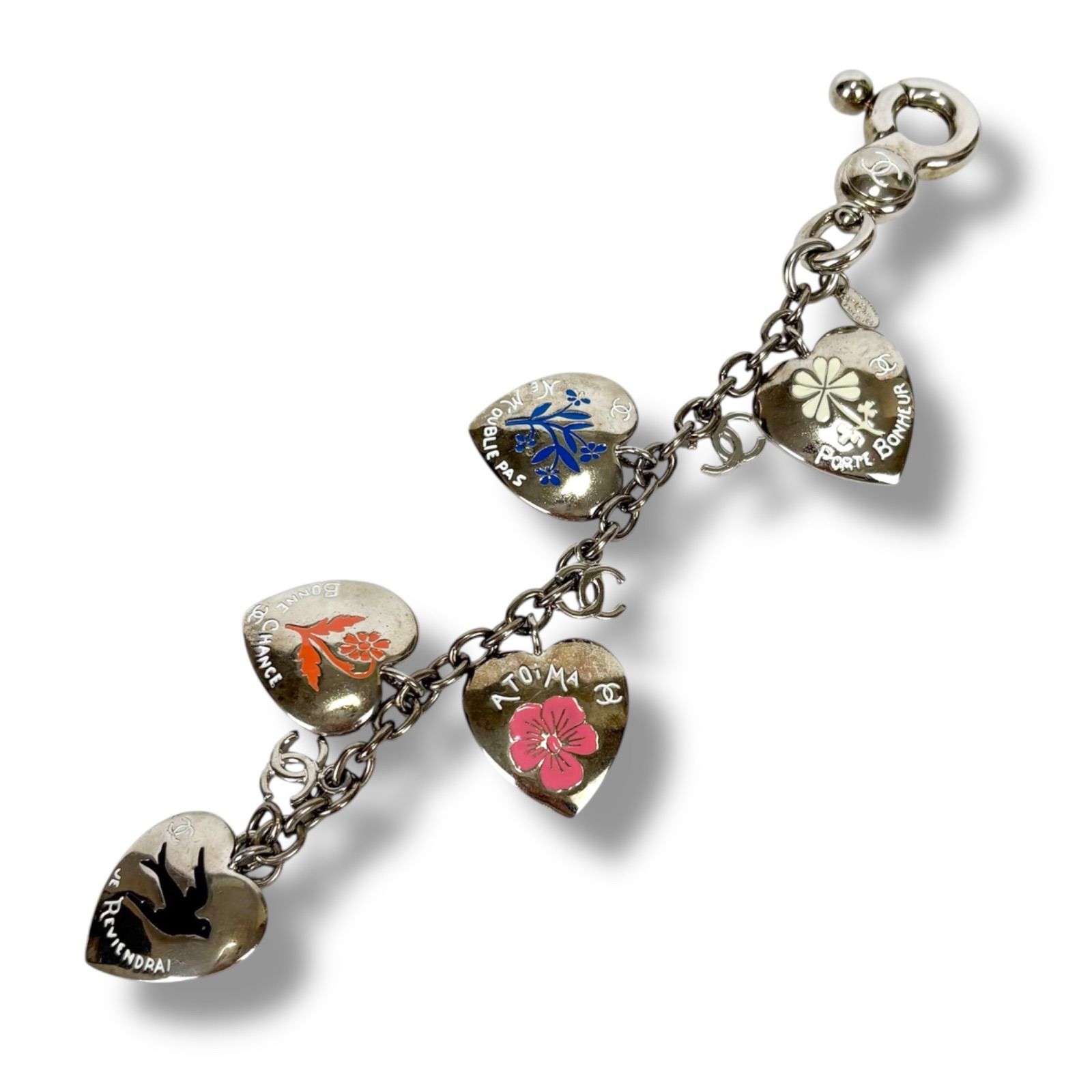 CHANEL シャネル ハートモチーフ キーリング キーホルダー チャーム CHANEL】シャネル☆チャーム付きキーリングハートキーホルダー