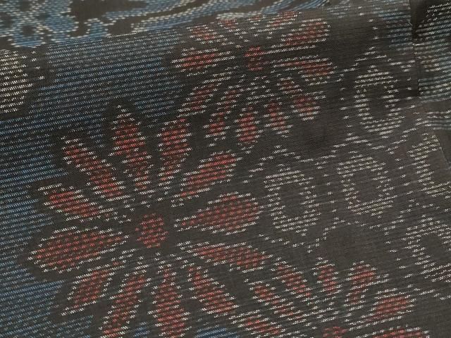 平和屋着物■本場大島紬　亀甲花文　黒地　正絹　逸品　未使用　AAAJ1652Aja 平和屋着物□本場大島紬 亀甲花文 正絹 逸品 未使用 DAAR4907ya 平和屋