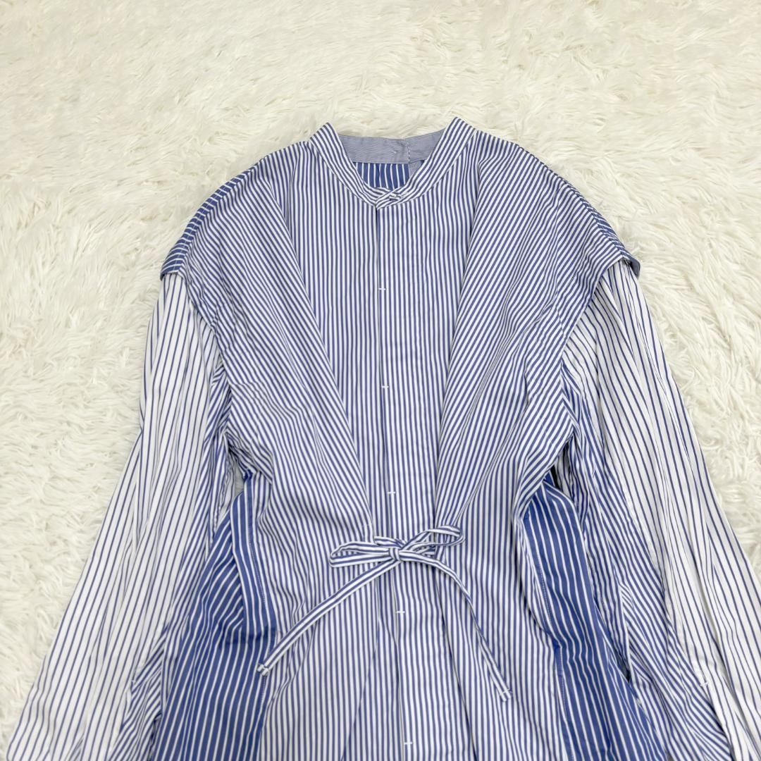 ケイスリーアンドコブルー ストライプ シャツチュニック ブラウス ブルー