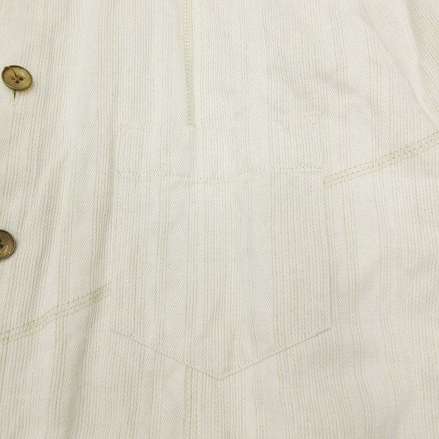 美品 ユウタマツオカ YUTA MATSUOKA shirt-coat washed cotton linen stripe シャツコート  ウォッシュド コットンリネン ストライプ ジャガード オーバーサイズ ロング ジャケット ワンピース ガウン - メルカリ