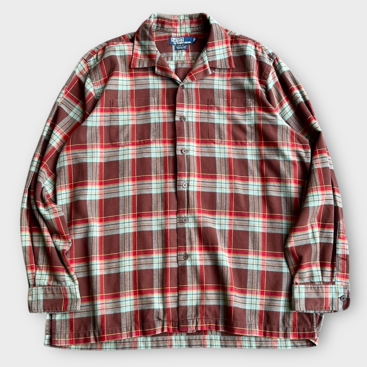 90s〜 Polo Ralph Lauren plaid shirt camp